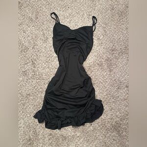 Elegant Black babydoll Mini Dress